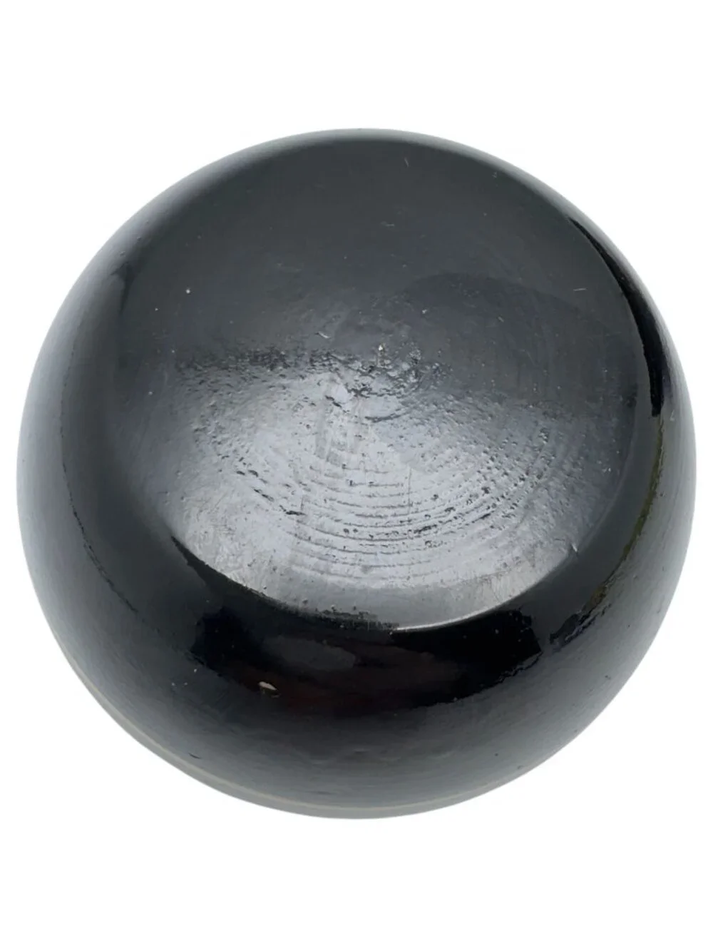 Hand-Painted Pink Black Wooden Trinket Box Sphere Floral Design 3
